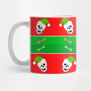 SKULLS With Christmas Stripes Mug